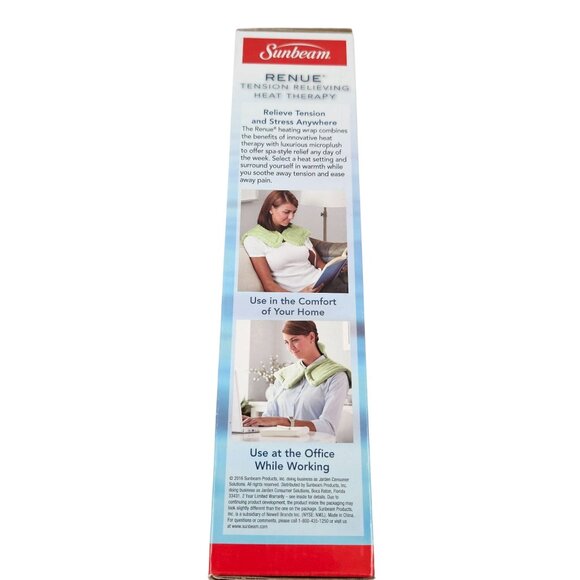 Sunbeam Renue Tension Relieving Heat Therapy Wrap 885 14 x 22 Green Neck - Picture 4 of 6